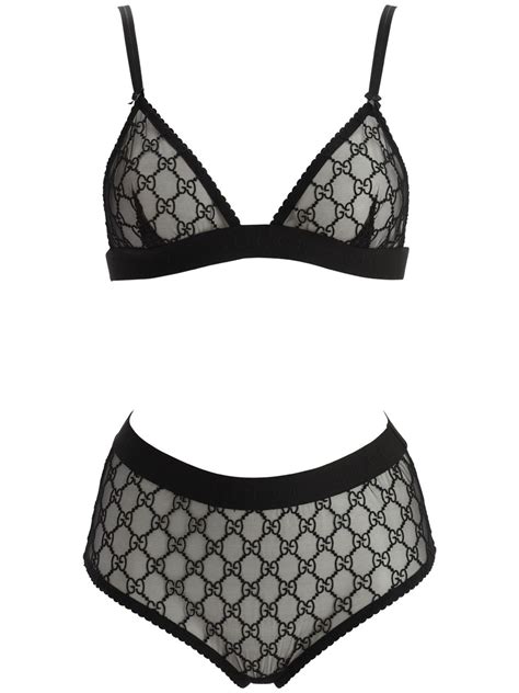 sheer gucci bra|Gucci bra and panty set.